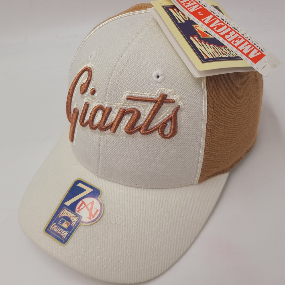Vintage San Francisco Giants Hat Fitted 7 American Needle Brown White MLB Men